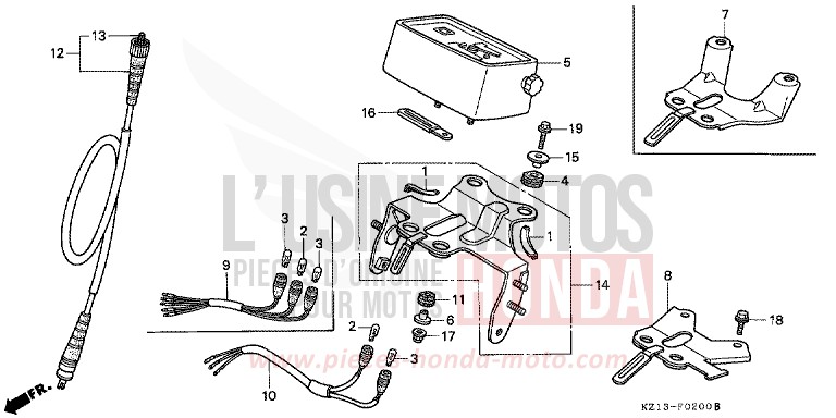 DREHZAHLMESSER (B/DK/ED/U) von XR250R SHASTA WHITE (NH138H) von 1995