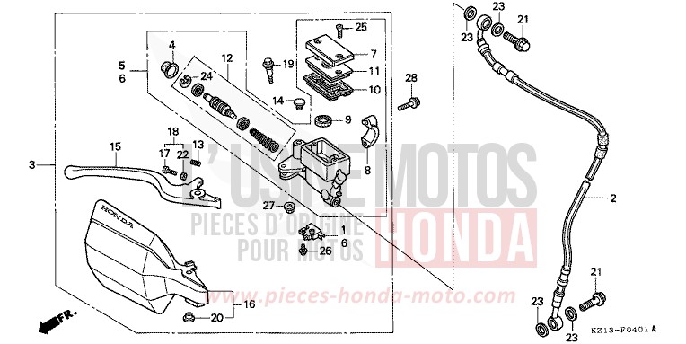 VORDERRADBREMSE (RP/RR) von XR250R SHASTA WHITE (NH138H) von 1995