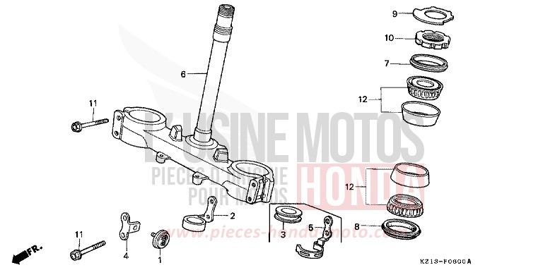 LENKSCHAFT von XR250R SHASTA WHITE (NH138H) von 1995