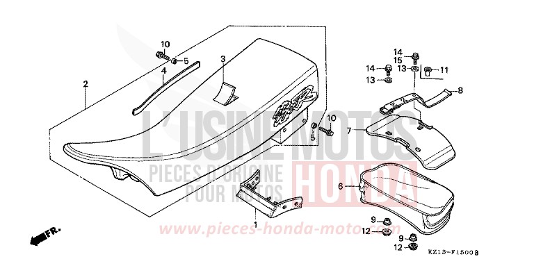 SITZ von XR250R SHASTA WHITE (NH138H) von 1995