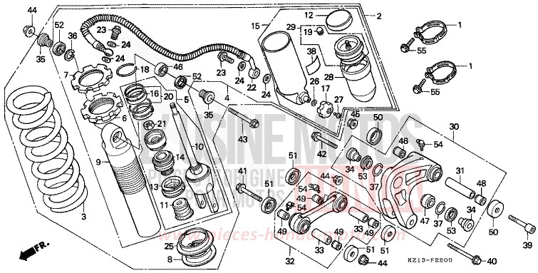 KISSEN, HINTEN von XR250R SHASTA WHITE (NH138H) von 1995
