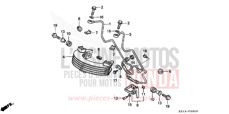 OELKUEHLER von XR250R SHASTA WHITE (NH138H) von 1995