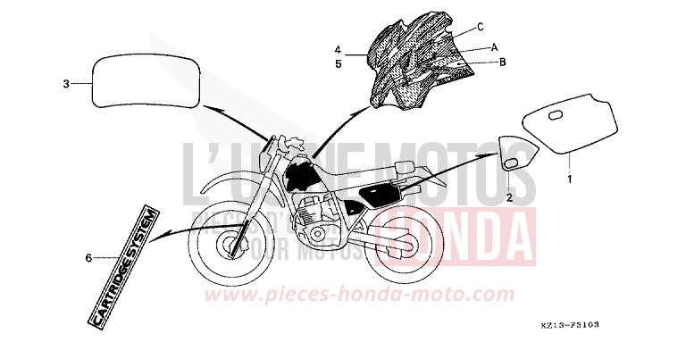 MARKE (RS) von XR250R SHASTA WHITE (NH138H) von 1995