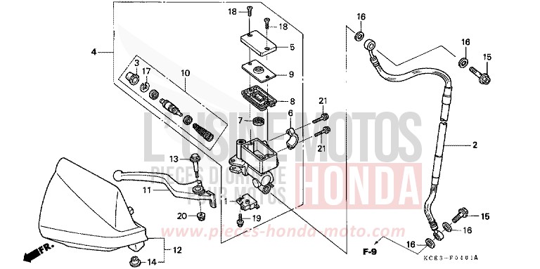 VORDERRADBREMSE (CL/DK/ED/U) von XR250R ROSS WHITE (NH196) von 1996