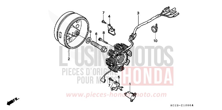 GENERATOR von XR250R ROSS WHITE (NH196) von 1997