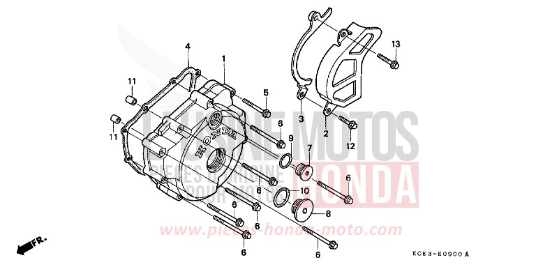 KURBELGEHAEUSEDECKEL, L. von XR250R ROSS WHITE (NH196) von 1999