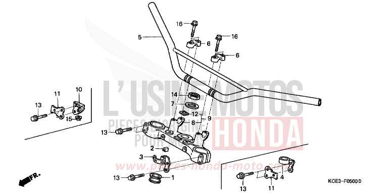 ROHRGRIFF/OBERE BRUECKE von XR250R ROSS WHITE (NH196) von 1999
