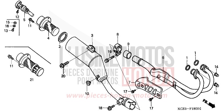 ABGAS-SCHALLDAEMPFER von XR250R ROSS WHITE (NH196) von 1999