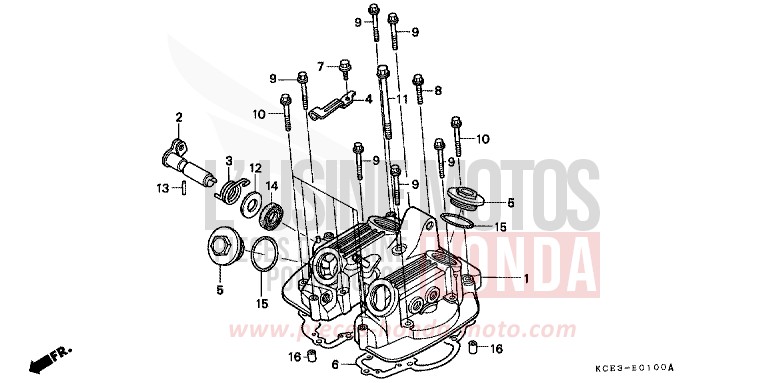 ZYLINDERKOPFDECKEL von XR250R FIGHTING RED (R134) von 2000