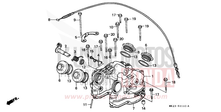 ZYLINDERKOPFDECKEL von XR600R SHASTA WHITE (NH138H) von 1991