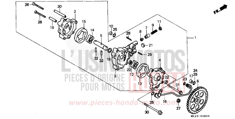 OELPUMPE von XR600R SHASTA WHITE (NH138H) von 1991