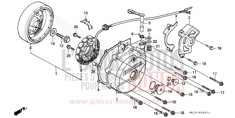 GENERATOR von XR600R SHASTA WHITE (NH138H) von 1991