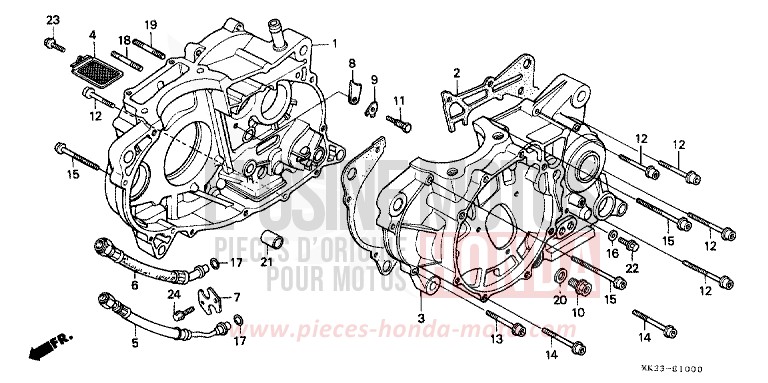 KURBELGEHAEUSE von XR600R SHASTA WHITE (NH138H) von 1991