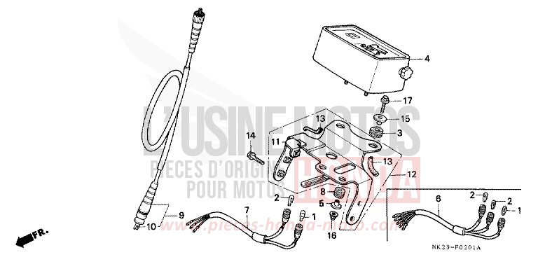 MESSGERAET von XR600R SHASTA WHITE (NH138H) von 1991