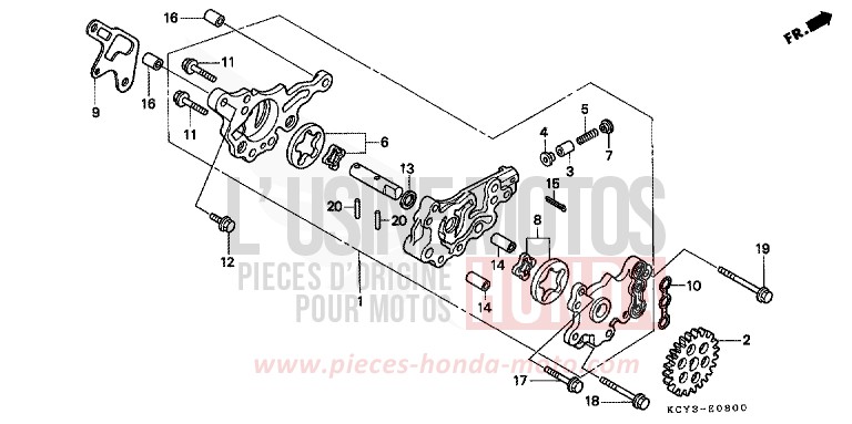 OELPUMPE von XR400R FIGHTING RED (R134) von 2001