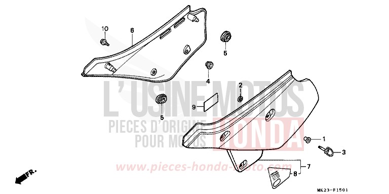 SEITENABDECKUNG von XR600R SHASTA WHITE (NH138H) von 1991