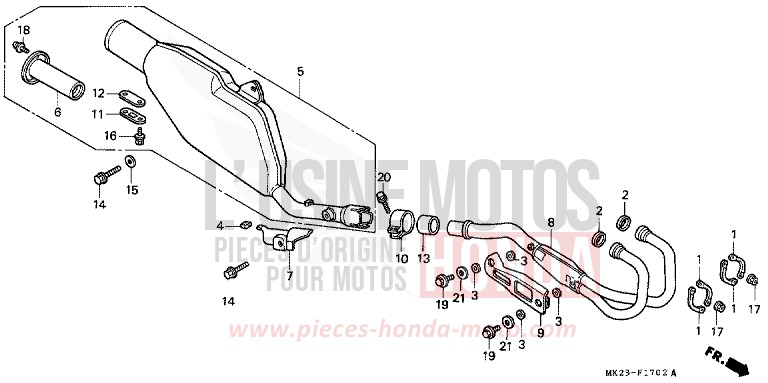 ABGAS-SCHALLDAEMPFER von XR600R SHASTA WHITE (NH138H) von 1991