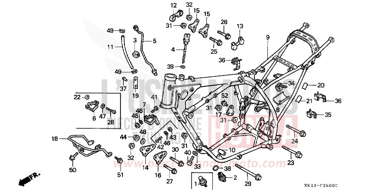 RAHMENKOERPER von XR600R SHASTA WHITE (NH138H) von 1991