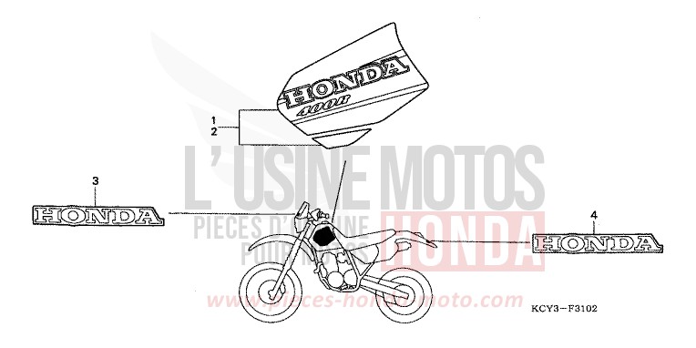 MARKE (XR400R1) von XR400R FIGHTING RED (R134) von 2001