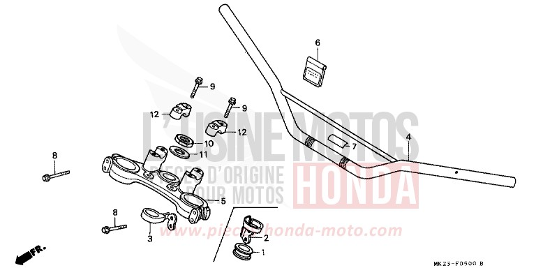 ROHRGRIFF/OBERE BRUECKE von XR600R SHASTA WHITE (NH138H) von 1992