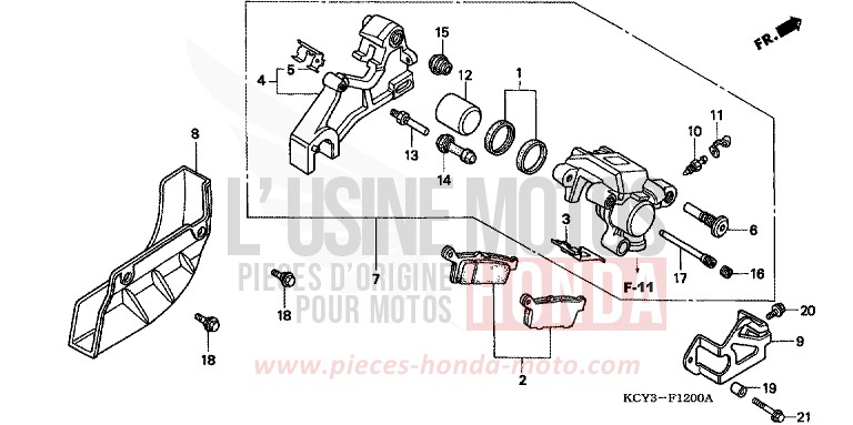 HINTERRAD-BREMSSATTEL von XR400R FIGHTING RED (R134) von 2002