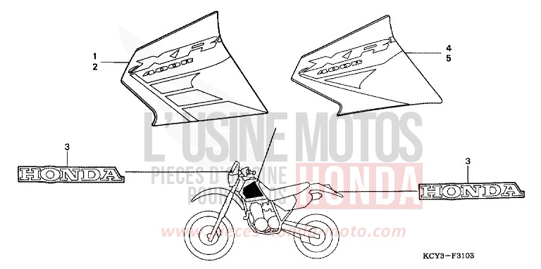 MARKE (XR400R2/3) von XR400R FIGHTING RED (R134) von 2002