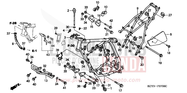 RAHMENKOERPER von XR400R FIGHTING RED (R134) von 2003