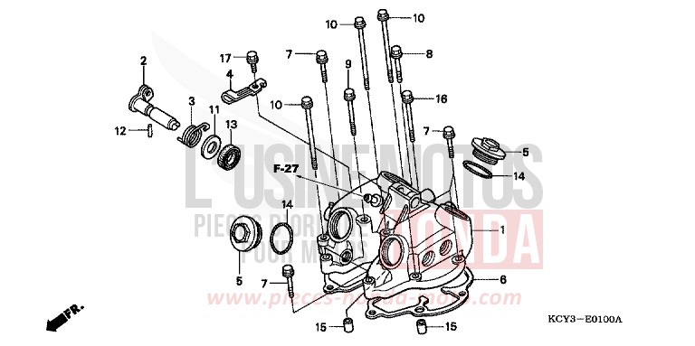 ZYLINDERKOPFDECKEL von XR400R FIGHTING RED (R134) von 2004