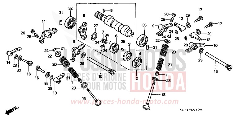 NOCKENWELLE/VENTIL von XR400R FIGHTING RED (R134) von 2004