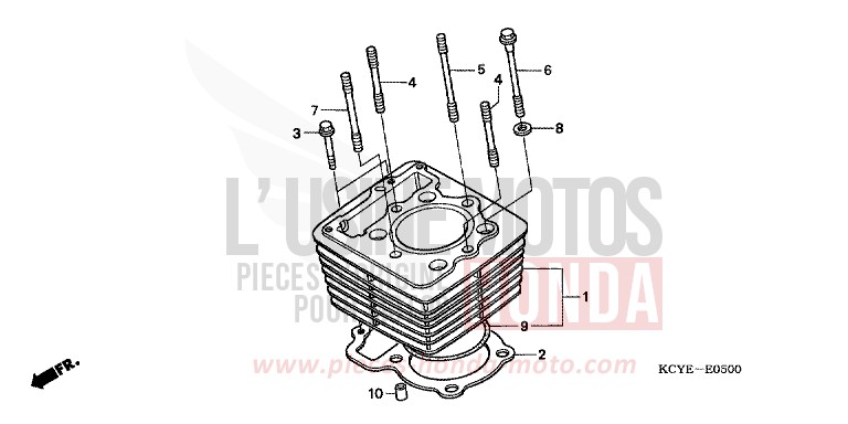 ZYLINDER von XR400R FIGHTING RED (R134) von 2004