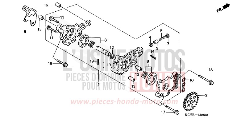 OELPUMPE von XR400R FIGHTING RED (R134) von 2004