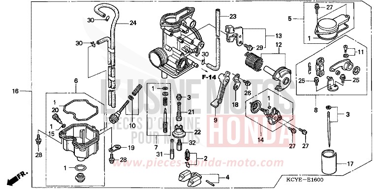 VERGASER von XR400R FIGHTING RED (R134) von 2004