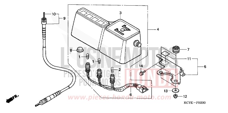 MESSGERAET von XR400R FIGHTING RED (R134) von 2004
