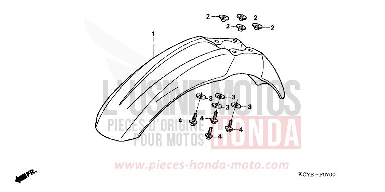 KOTFLUEGEL, VORNE von XR400R FIGHTING RED (R134) von 2004