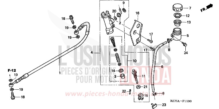HAUPTBREMSE, HINTEN ZYLINDER von XR400R FIGHTING RED (R134) von 2004