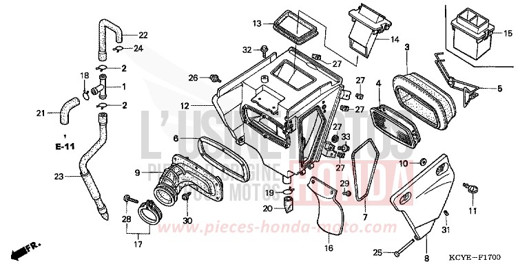 LUFTFILTER von XR400R FIGHTING RED (R134) von 2004