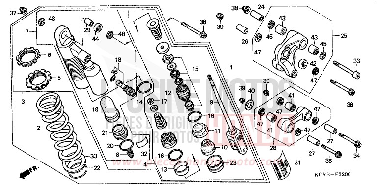 KISSEN, HINTEN von XR400R FIGHTING RED (R134) von 2004