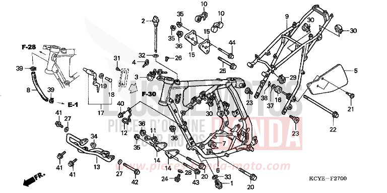 RAHMENKOERPER von XR400R FIGHTING RED (R134) von 2004