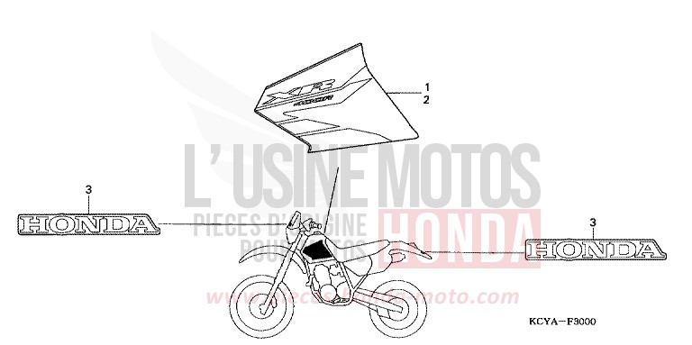 MARKE von XR400R FIGHTING RED (R134) von 2004