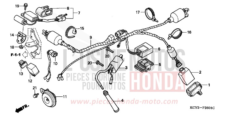 KABELBAUM/ ZUENDSPULE (DK/ED/U) von XR400R ROSS WHITE (NH196) von 1999