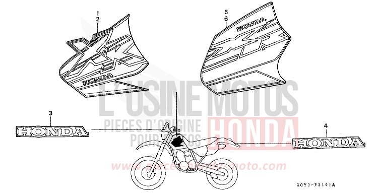 MARKE (XR400RX/Y) von XR400R ROSS WHITE (NH196) von 1999