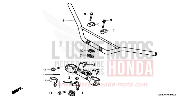 ROHRGRIFF/OBERE BRUECKE von XR400R FIGHTING RED (R134) von 2000