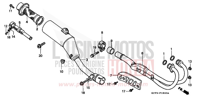 ABGAS-SCHALLDAEMPFER von XR400R FIGHTING RED (R134) von 2000