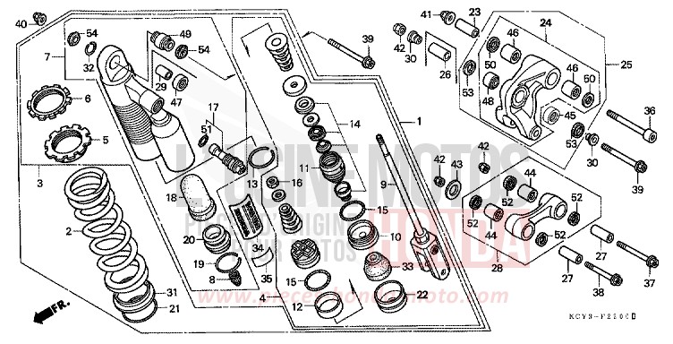 KISSEN, HINTEN von XR400R FIGHTING RED (R134) von 2000