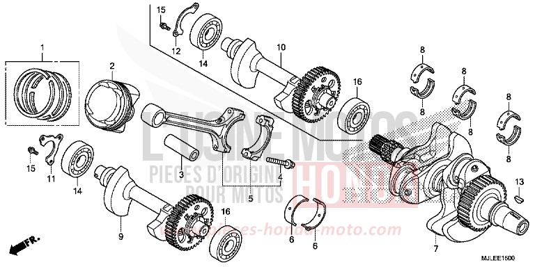 KURBELWELLE/KOLBEN von NC750SA CANDY ARCADIAN RED (R305) von 2014