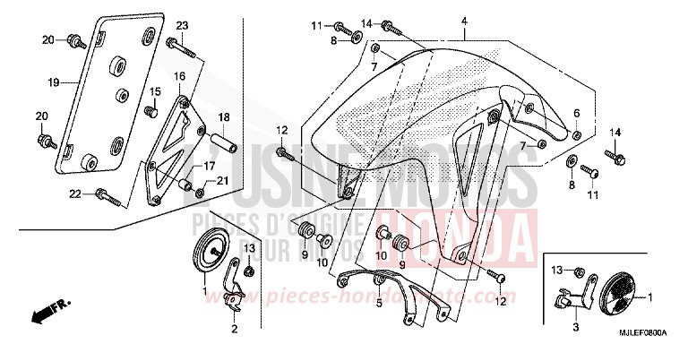 KOTFLUEGEL, VORNE von NC750SA SEAL SILVER METALLIC (NHA14) von 2014