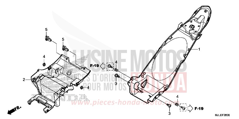 KOTFLUEGEL, HINTEN von NC750SA SEAL SILVER METALLIC (NHA14) von 2014