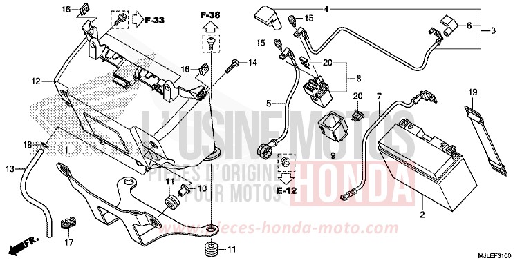 BATTERIE von NC750SA SEAL SILVER METALLIC (NHA14) von 2014