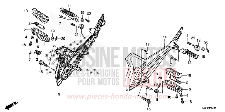 STUFE von NC750S PEARL GLARE WHITE (NHB53) von 2015