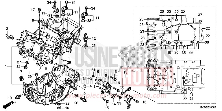 KURBELGEHAEUSE von NC750S GRAPHITE BLACK (NHB01) von 2016